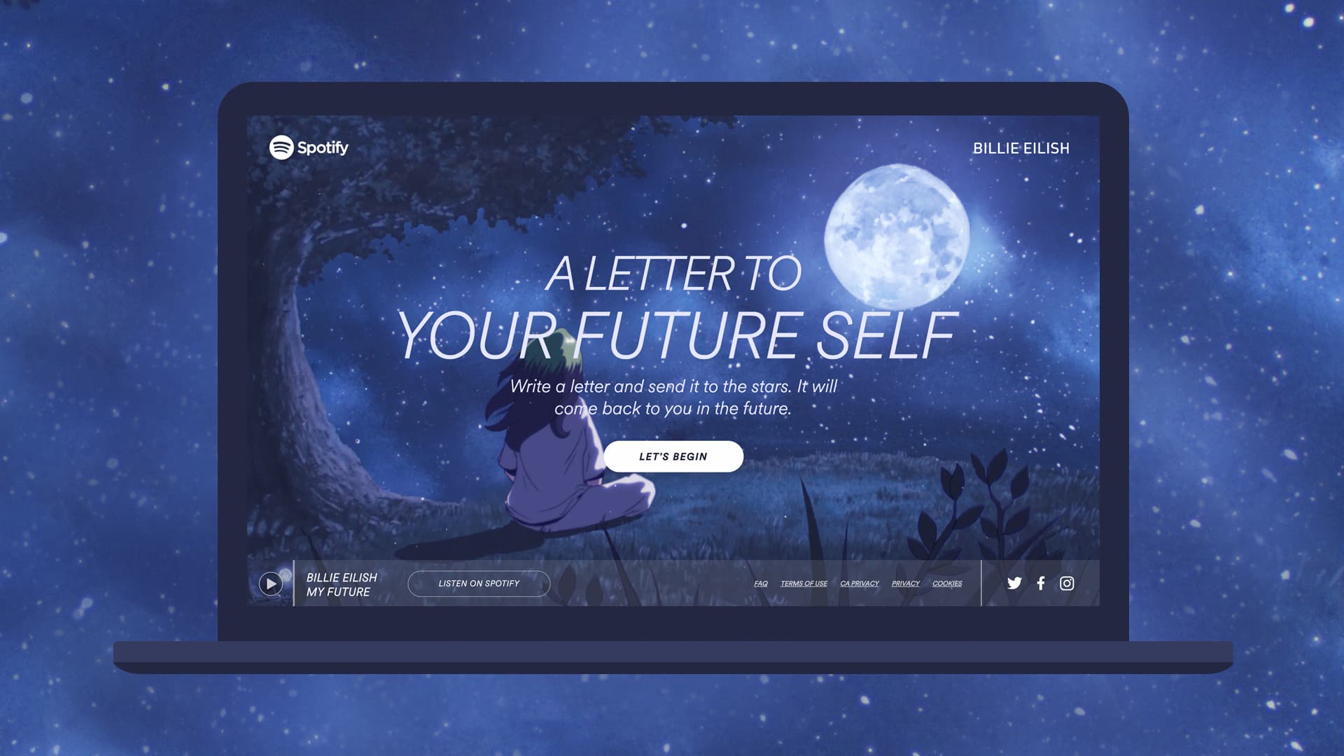 Billie Eilish and Spotify Debut Interactive Microsite – A Letter To Your Future Self